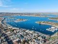 Aerial view of Mission Bay and beaches in San Diego, California. USA. Royalty Free Stock Photo