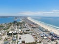 Aerial view of Mission Bay and pacific beach coastline in San Diego.California Royalty Free Stock Photo