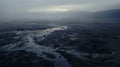 Eerie River Flowing Through Expansive Landscapes In Matte Painting Style