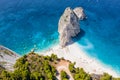 Aerial view of Mizithres cliff rock in Zakynthos Ionian island, Greece