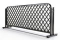 Aerial View Mockup of a Black Steel Barrier Pattern Isolated on White with Clipping Path for Design Projects Royalty Free Stock Photo