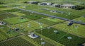 Aerial view of modern agricultural technology and infrastructure Royalty Free Stock Photo