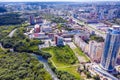 Aerial view of modern buildings in city center of Yekaterinburg. Russia Royalty Free Stock Photo