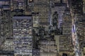 Aerial view of the modern buildings and street in Night in New York Royalty Free Stock Photo