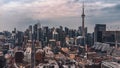 Aerial view of modern buildings at sunset in Toronto, Canada Royalty Free Stock Photo