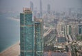 Aerial view of modern city skyline with Al Khubeirah and Corniche Street, Abu Dhabi, United Arab Emirates Royalty Free Stock Photo