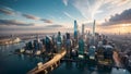 An aerial view modern city skyline Royalty Free Stock Photo