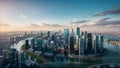 An aerial view modern city skyline Royalty Free Stock Photo