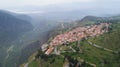 Aerial view of modern Delphi town, near archaeological site of ancient Delphi Royalty Free Stock Photo