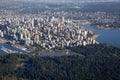 Vancouver Downtown City Aerial View Royalty Free Stock Photo