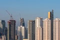 Aerial view of modern high rise office buildings Royalty Free Stock Photo