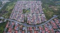 Aerial view of modern home village in bangkok thailand