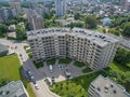 Aerial view of modern house in Eiguliai district in Kaunas