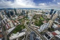 Aerial view of the modern skyline of Panama City , Panama