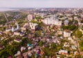 Aerial view of Voronezh on banks of river