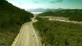 Aerial view of the modern winding road leading to the city of Marmaris, Turkey