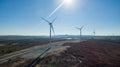 Aerial View of Modern Windmill Turbine, Wind Power, Green Energy Royalty Free Stock Photo