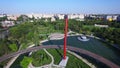 Aerial view of the Moghioros park in Bucharest city, Romania