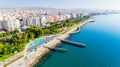 Aerial view of Molos, Limassol, Cyprus Royalty Free Stock Photo