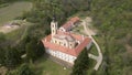 Aerial view of Monastery Grgeteg, National Park Fruska Gora, Serbia