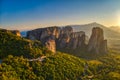 Aerial view from the Monastery Rousanou in Meteora, Greece