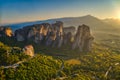 Aerial view from the Monastery Rousanou in Meteora, Greece