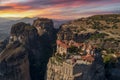 Aerial view from the Monastery of the Varlaam in Meteora, Greece