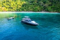 Aerial view of monkey beach in Koh Phi Phi island in Krabi, Thailand