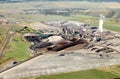 An industrial phosphate mine processing facility.