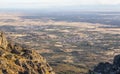 Aerial view of Montanchez Mountain Range from La Cogolla peak