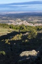 Aerial view of Montanchez Town from La Cogolla peak