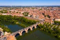 Aerial view of Montauban town, France