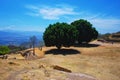 Aerial view of Monte Alban Ruins, Oaxaca, Mexico Royalty Free Stock Photo