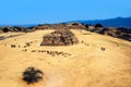 Aerial view of Monte Alban Ruins, Oaxaca, Mexico Royalty Free Stock Photo