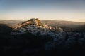 Aerial view of Montefrio city at sunrise - Montefrio, Granada Province, Andalusia, Spain Royalty Free Stock Photo