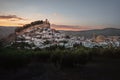 Aerial view of Montefrio city at sunset - Montefrio, Granada Province, Andalusia, Spain Royalty Free Stock Photo