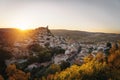 Aerial view of Montefrio city at sunset - Montefrio, Granada Province, Andalusia, Spain Royalty Free Stock Photo