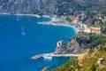 Monterosso al Mare in 5 terre, ligurian cost, mediterranean sea, La Spezia province, Italy. Royalty Free Stock Photo