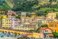 aerial view of monterosso al mare village which is part of the famous cinque terre region in Italy....IMAGE Royalty Free Stock Photo