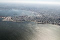 Aerial View of Montevideo from Window Plane Royalty Free Stock Photo