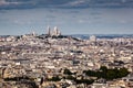 Aerial View on Montmartre Hill and Sacre-Coeur Church Royalty Free Stock Photo