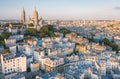 Aerial view of Montmartre and Sacre Coeur Basilica Royalty Free Stock Photo