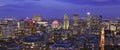 Aerial view of Montreal skyline in autumn at dusk Royalty Free Stock Photo