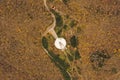 Aerial view at monument Freedom on Fruska Gora mountain, near Novi Sad, Serbia