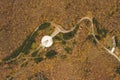 Aerial view at monument Freedom on Fruska Gora mountain, near Novi Sad, Serbia