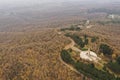 Aerial view at monument Freedom on Fruska Gora mountain, near Novi Sad, Serbia