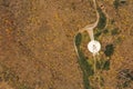 Aerial view at monument Freedom on Fruska Gora mountain, near Novi Sad, Serbia