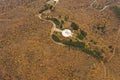 Aerial view at monument Freedom on Fruska Gora mountain, near Novi Sad, Serbia