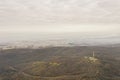 Aerial view at monument Freedom on Fruska Gora mountain, near Novi Sad, Serbia