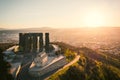 Aerial view Monument known as Chronicle of Georgia or Stonehenge of Georgia, in Tbilisi, Georgia